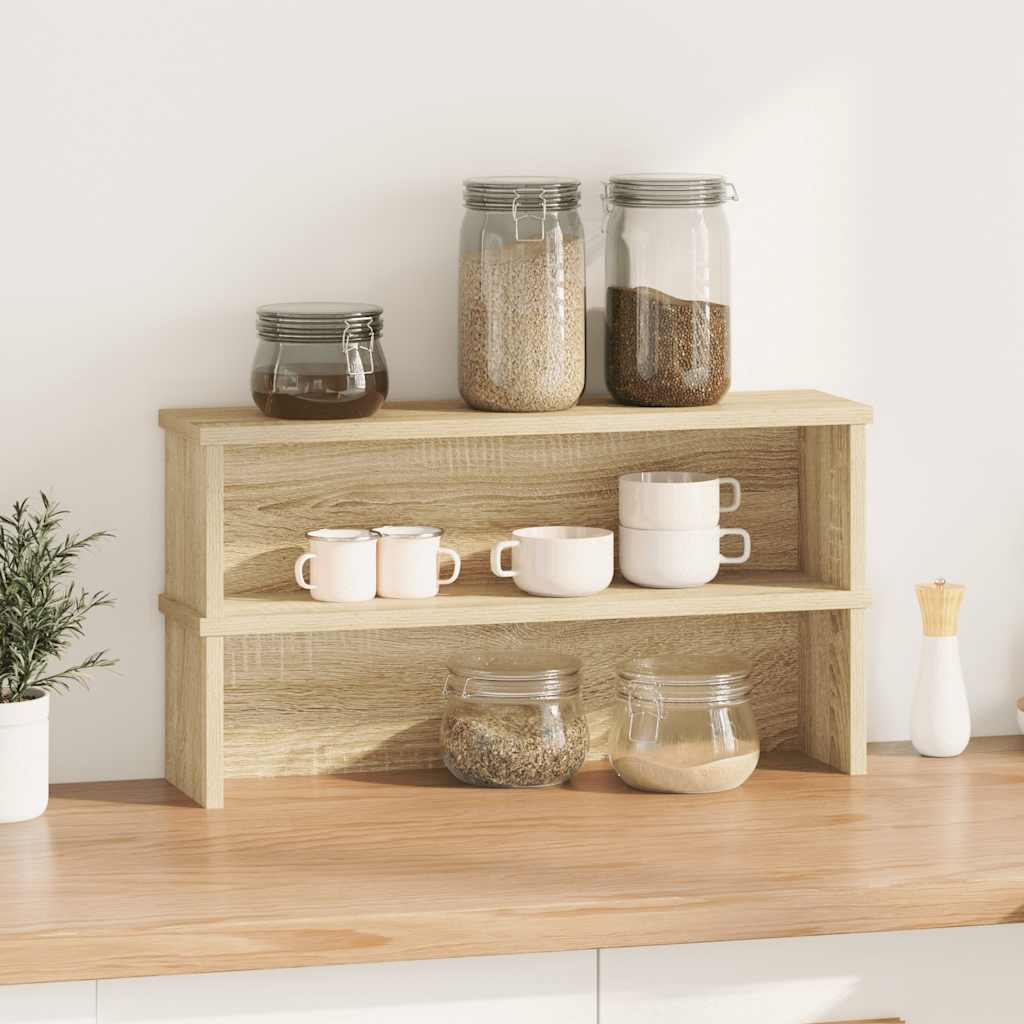 VidaXL étagères de cuisine empilables 2 pcs 50x15x16 cm couleur chêne sonoma