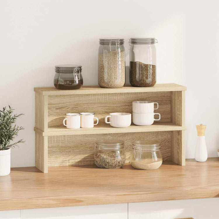 VidaXL étagères de cuisine empilables 2 pcs 50x15x16 cm couleur chêne sonoma