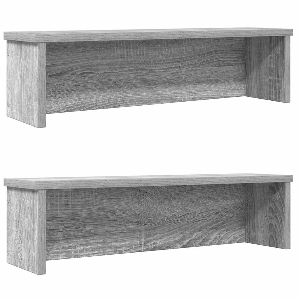 VidaXL étagères de cuisine empilables 2 pcs 50x15x16 cm chêne sonoma gris