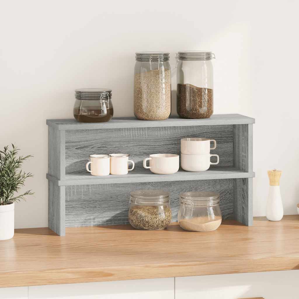 VidaXL étagères de cuisine empilables 2 pcs 50x15x16 cm chêne sonoma gris