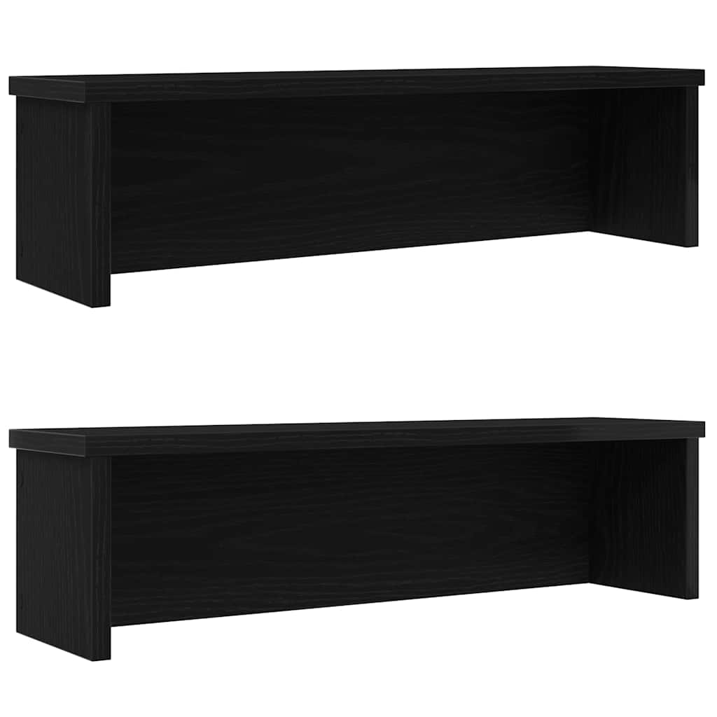 Racks de cuisine Vidaxl Empilable 2 PCS 60x15x16 cm noir