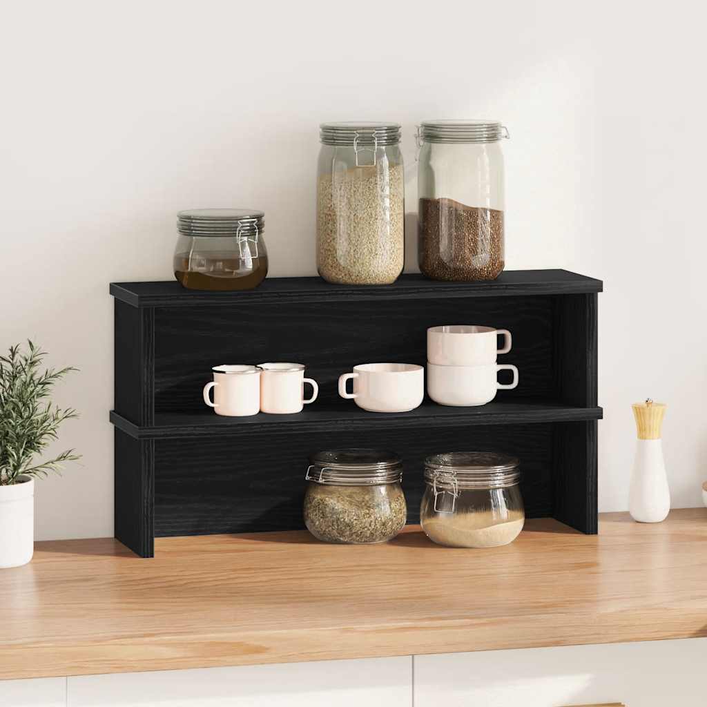 Racks de cuisine Vidaxl Empilable 2 PCS 60x15x16 cm noir
