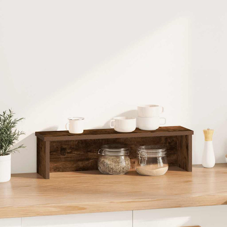 Rack de cuisine vidaxl empilable 60x15x16 cm chêne fumé en bois transformé