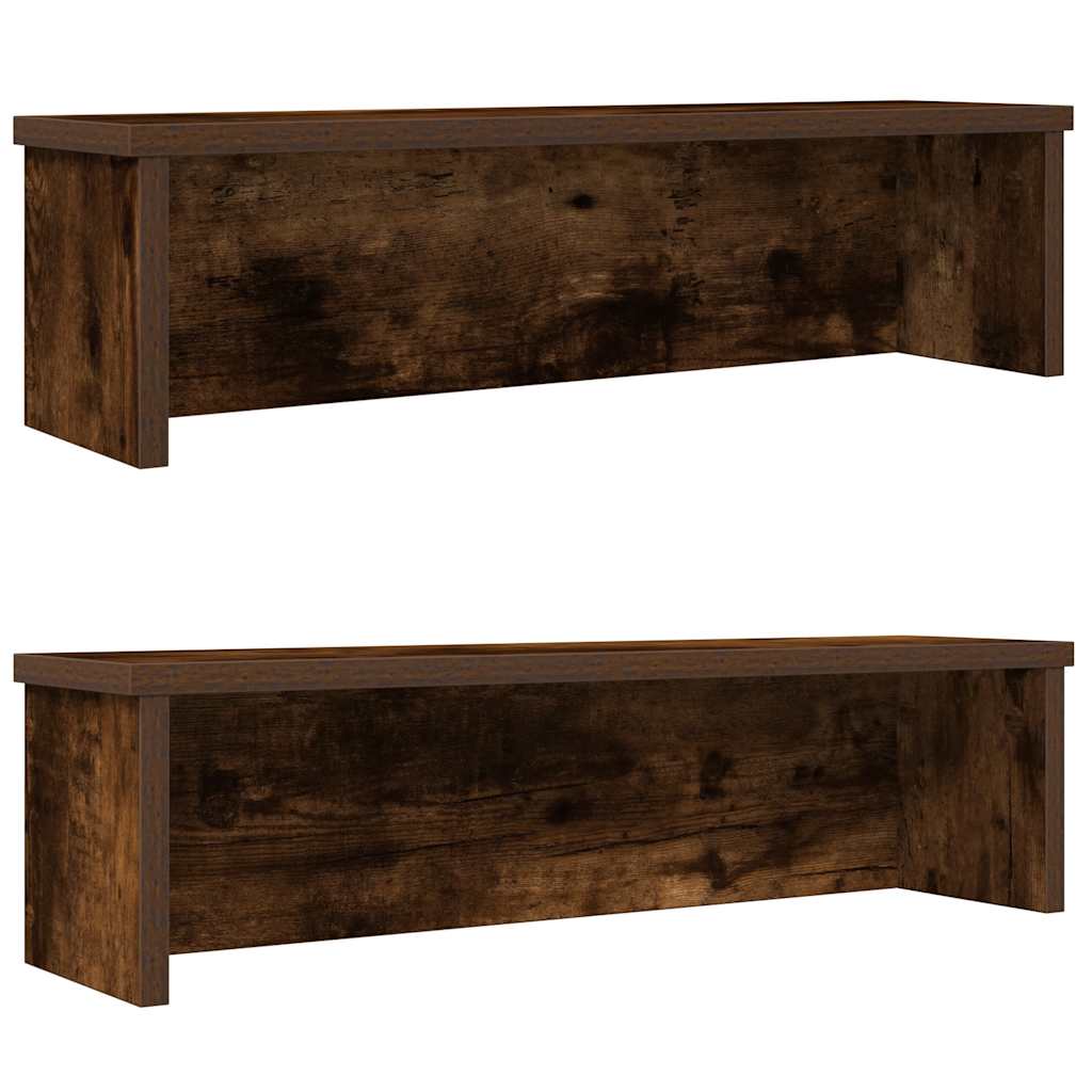 Racks de cuisine vidaxl empilables 2 pcs 60x15x16 cm de chêne fumé coloré