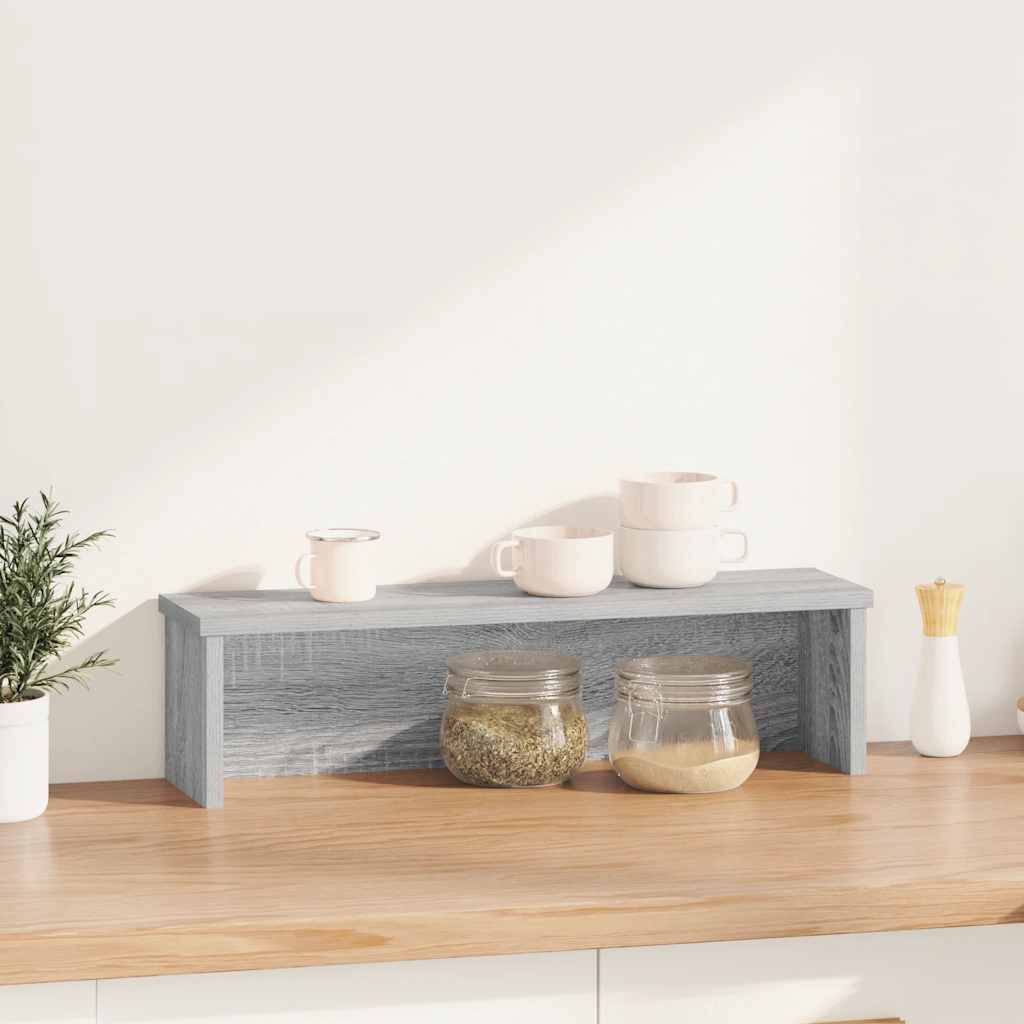 Rack de cuisine vidaxl empilable 60x15x16cm en bois de bois de bois de bois de gris sonoma
