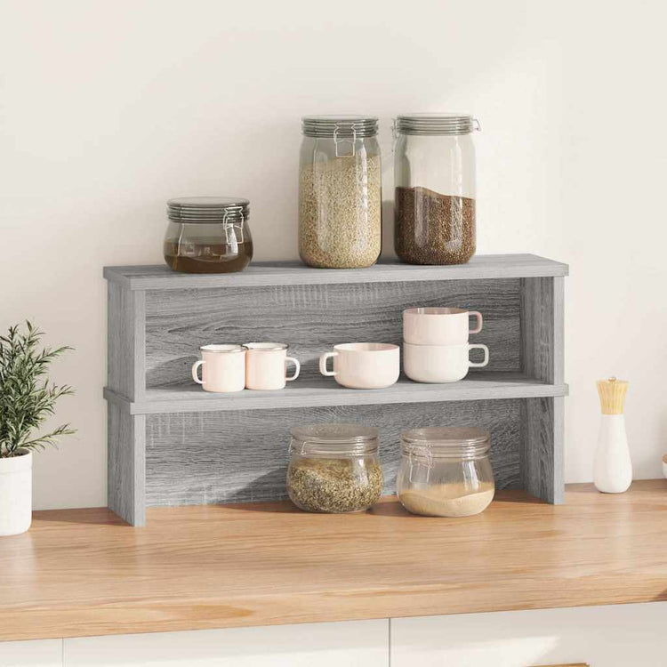 Vidaxl Kitchen Racks Empilable 2 PCS 60x15x16 cm Grey Sonoma Oak