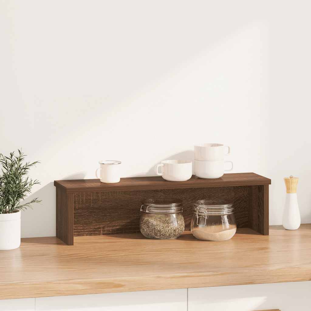 Rack de cuisine vidaxl empilable 60x15x16 cm Couleur de chêne marron en bois transformé