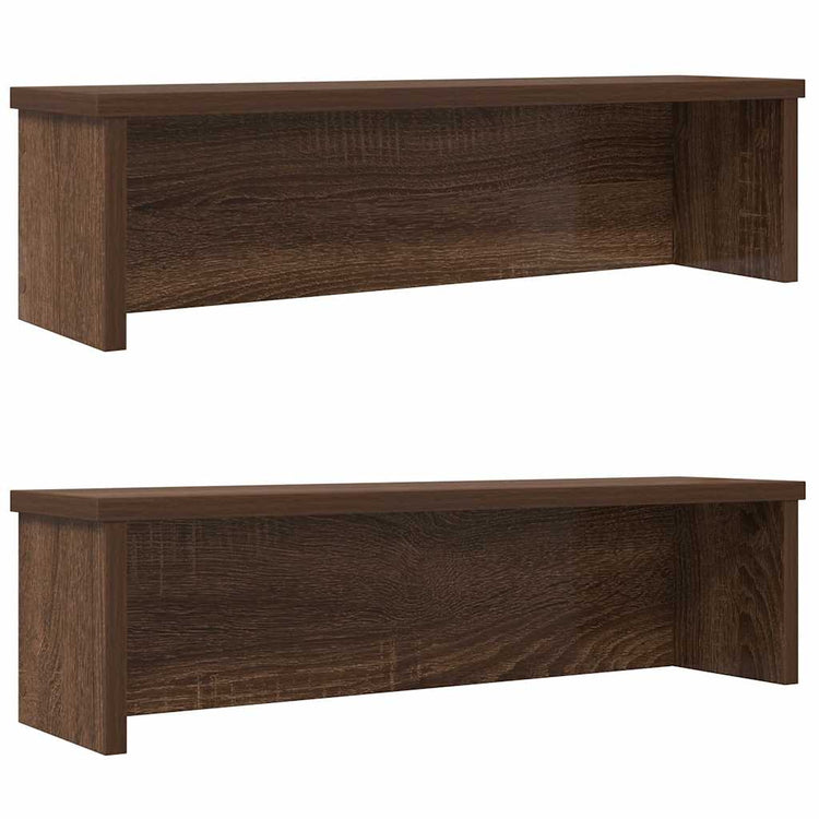 Racks de cuisine Vidaxl Empilable 2 PCS 60x15x16 cm Couleur de chêne marron