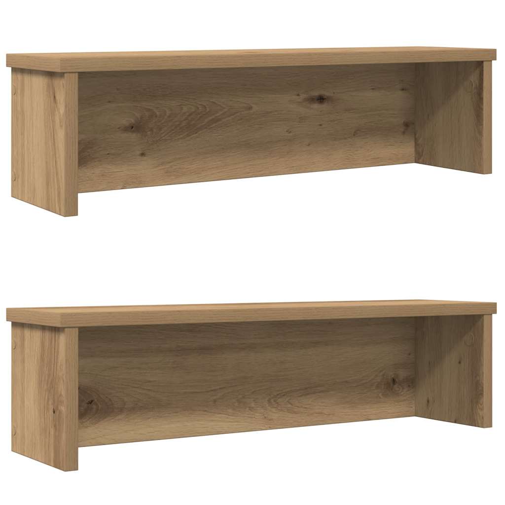 Racks de cuisine Vidaxl Empilable 2 PCS 60x15x16 cm Couleur de chêne artisanal