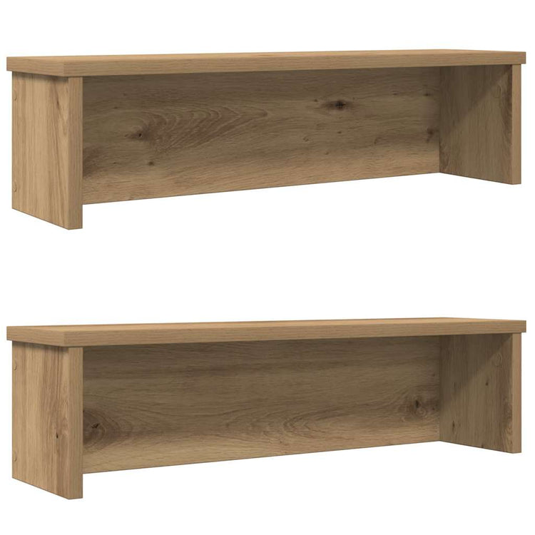 Racks de cuisine Vidaxl Empilable 2 PCS 60x15x16 cm Couleur de chêne artisanal
