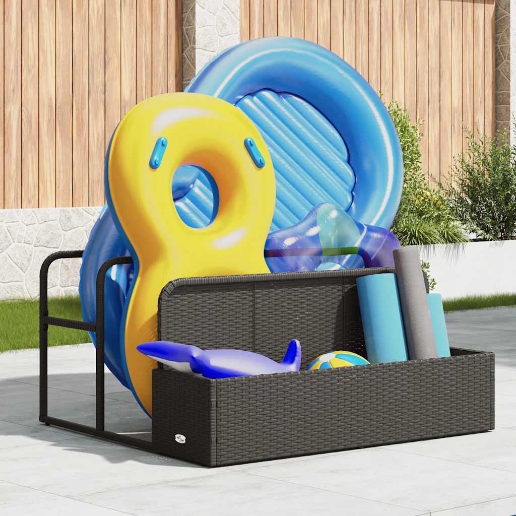 Vidaxx sac de rangement pour piscine, noir, 110x100x57 cm, polyrotin