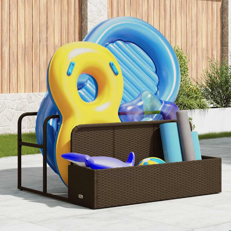 Vidaxx sac de rangement pour piscine, marron, 110x100x57 cm, polyrotin