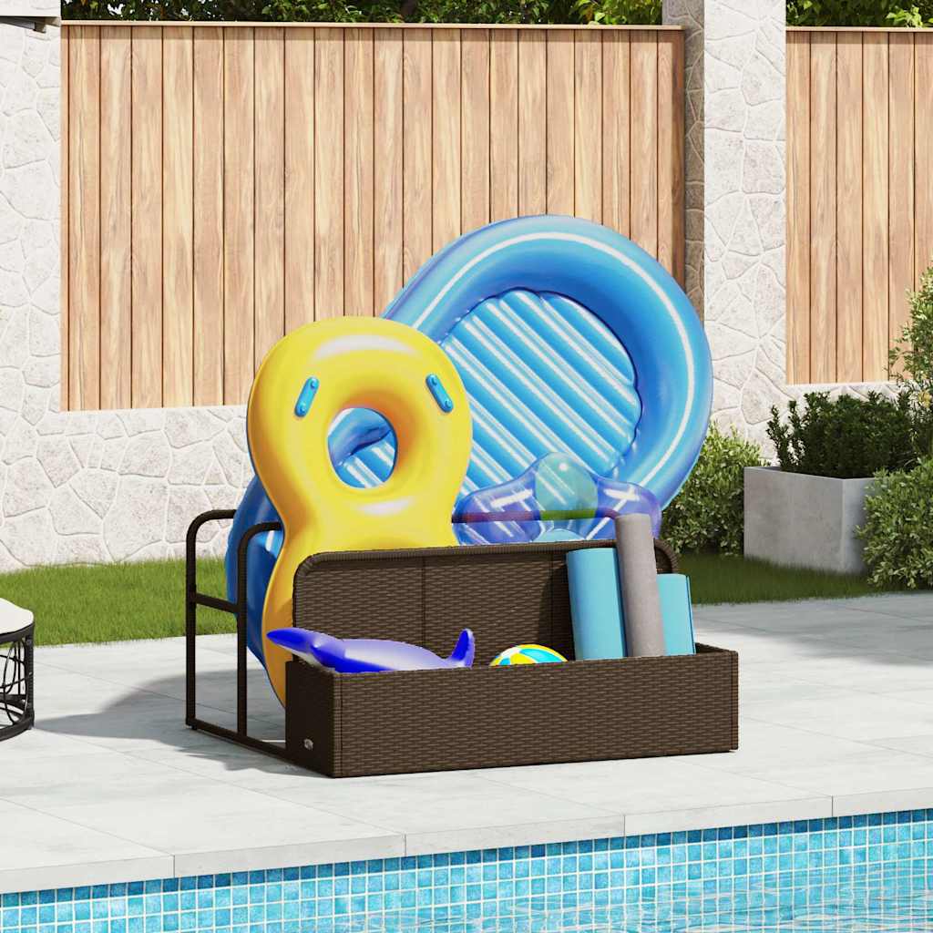 Vidaxx sac de rangement pour piscine, marron, 110x100x57 cm, polyrotin