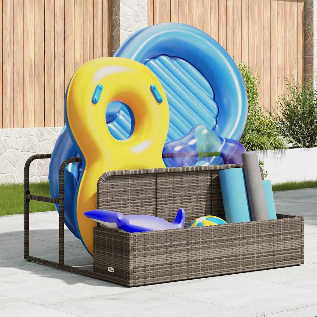 Vidaxx sac de rangement pour piscine, gris, 110x100x57 cm, polyrotin