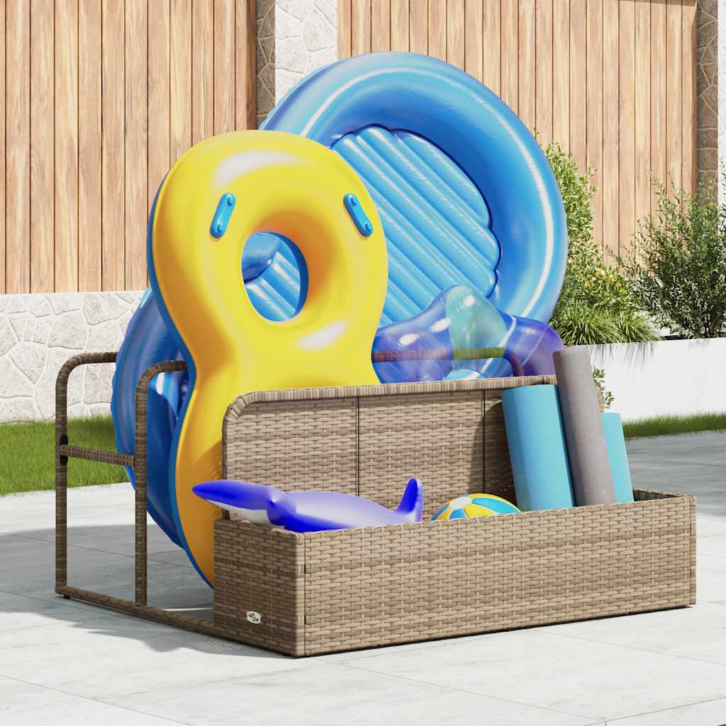 Vidaxx sac de rangement pour piscine, beige, 110x100x57 cm, polyrotin