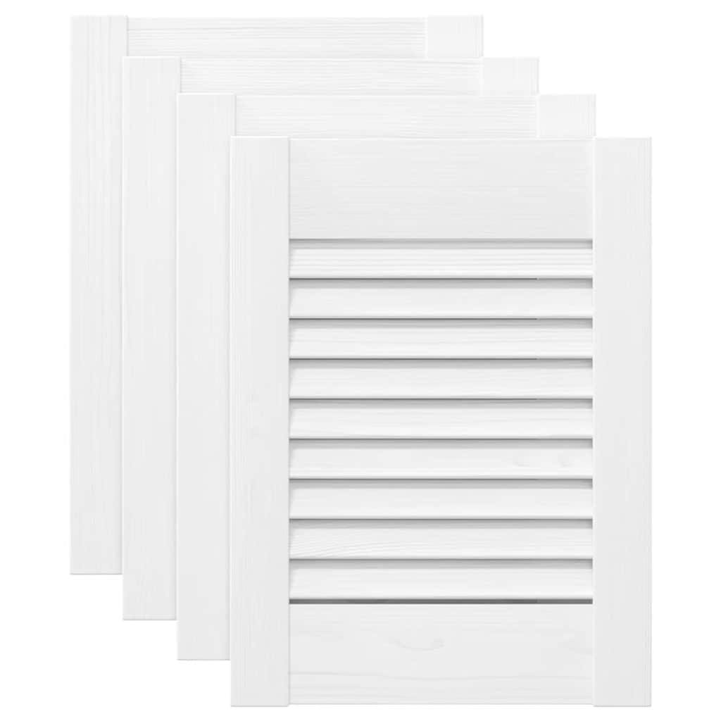 Vidaxxl portes d'armoires design à persiennes 4 pcs 39,5x29,5 cm blanc