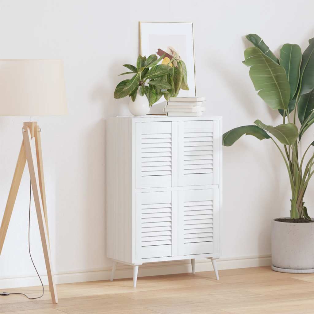 Vidaxxl portes d'armoires design à persiennes 4 pcs 39,5x29,5 cm blanc