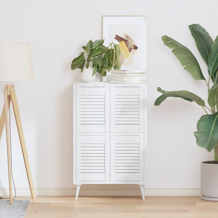 Vidaxxl portes d'armoires design à persiennes 4 pcs 39,5x29,5 cm blanc