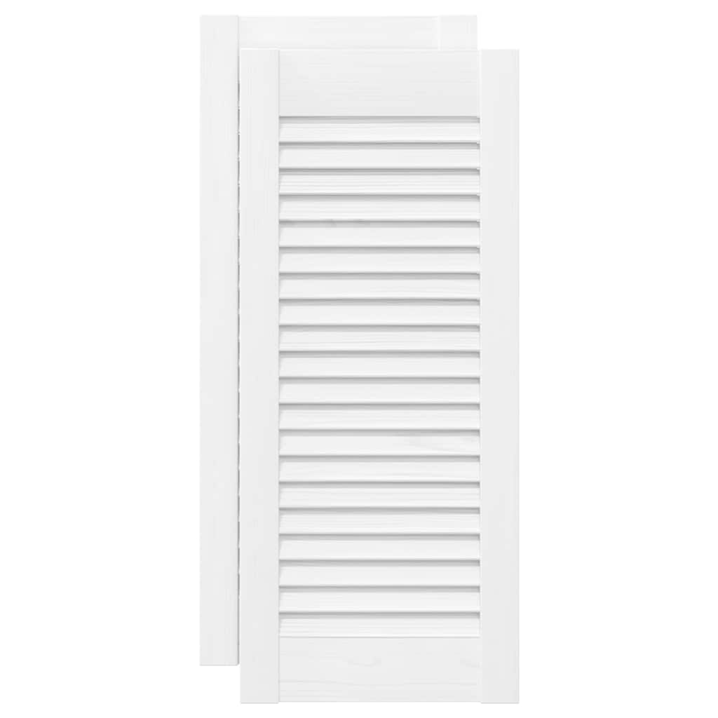 Vidaxxl portes d'armoires design à persiennes 2 pcs 61,5x29,5 cm blanc