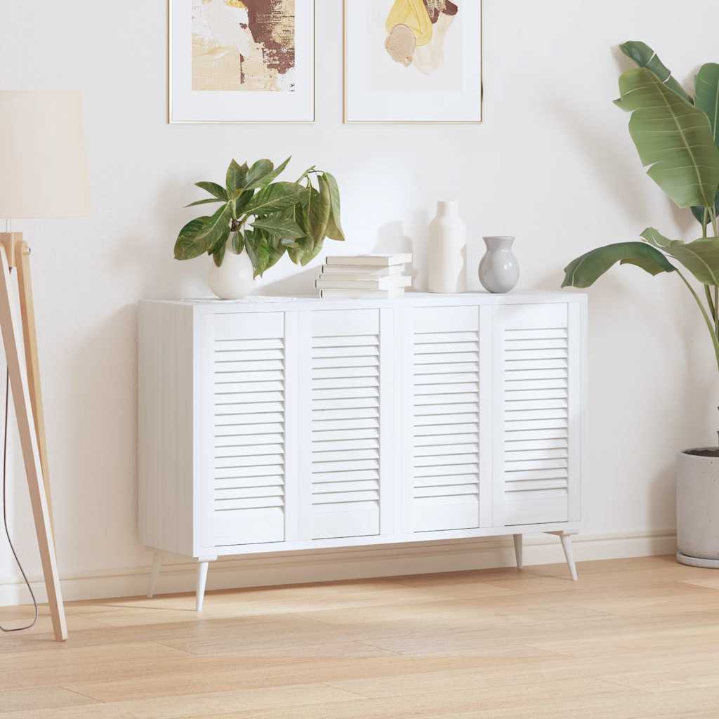 Vidaxxl portes d'armoires design à persiennes 4 pcs 61,5x29,5 cm blanc