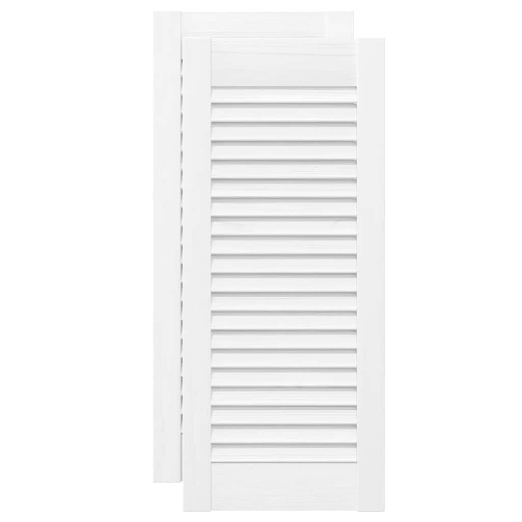 VidaXL portes d'armoire design à persiennes 2 pcs 69x29,5 cm blanc