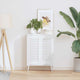 VidaXL portes d'armoire design à persiennes 2 pcs 69x29,5 cm blanc