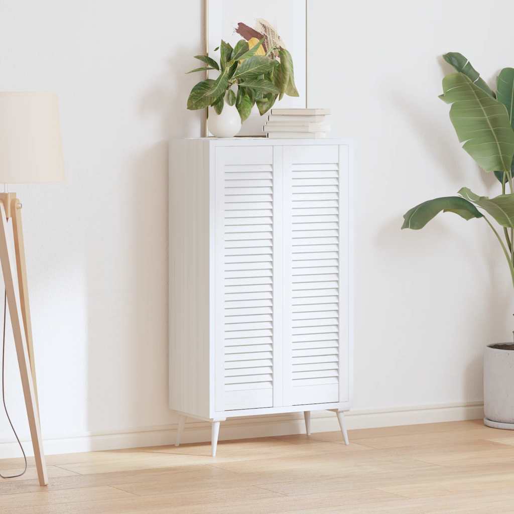 Vidaxxl portes d'armoires design à persiennes 2 pcs 99x29,5 cm blanc
