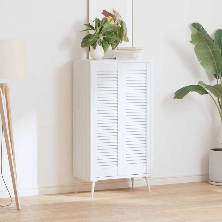 Vidaxxl portes d'armoires design à persiennes 2 pcs 99x29,5 cm blanc