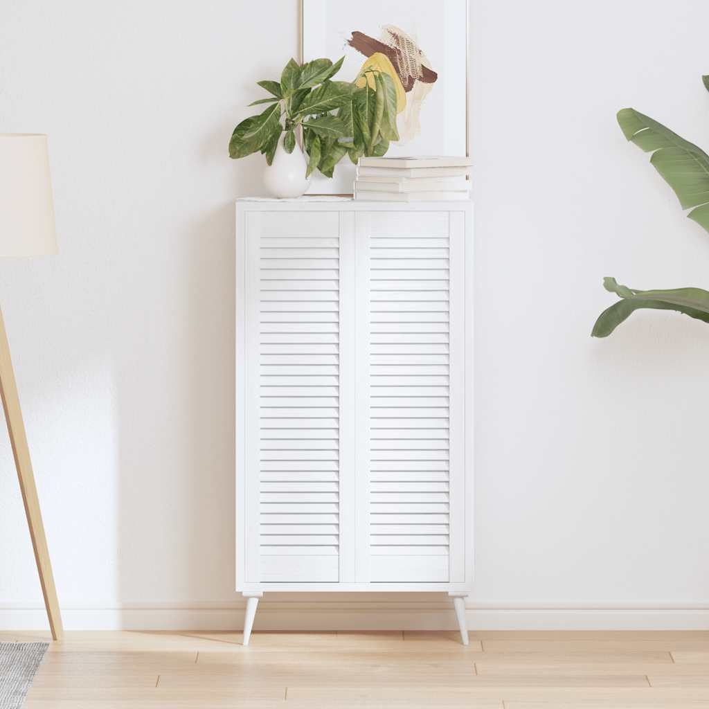 Vidaxxl portes d'armoires design à persiennes 2 pcs 99x29,5 cm blanc
