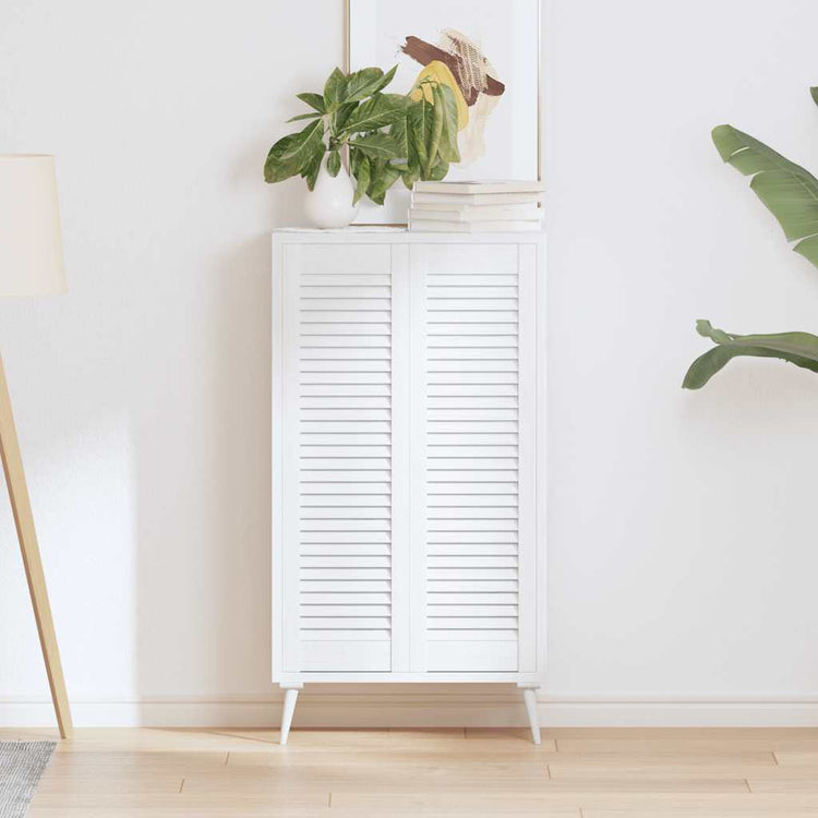 Vidaxxl portes d'armoires design à persiennes 2 pcs 99x29,5 cm blanc
