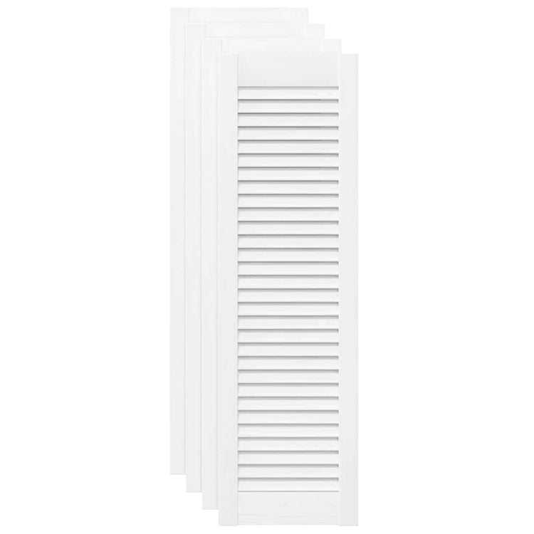 Vidaxxl portes d'armoires design à persiennes 4 pcs 99x29,5 cm blanc
