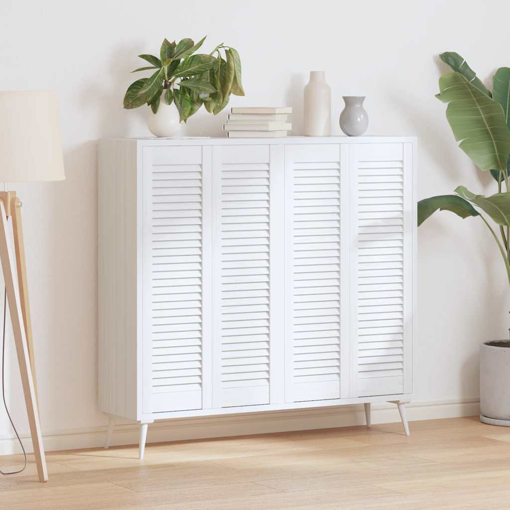 Vidaxxl portes d'armoires design à persiennes 4 pcs 99x29,5 cm blanc