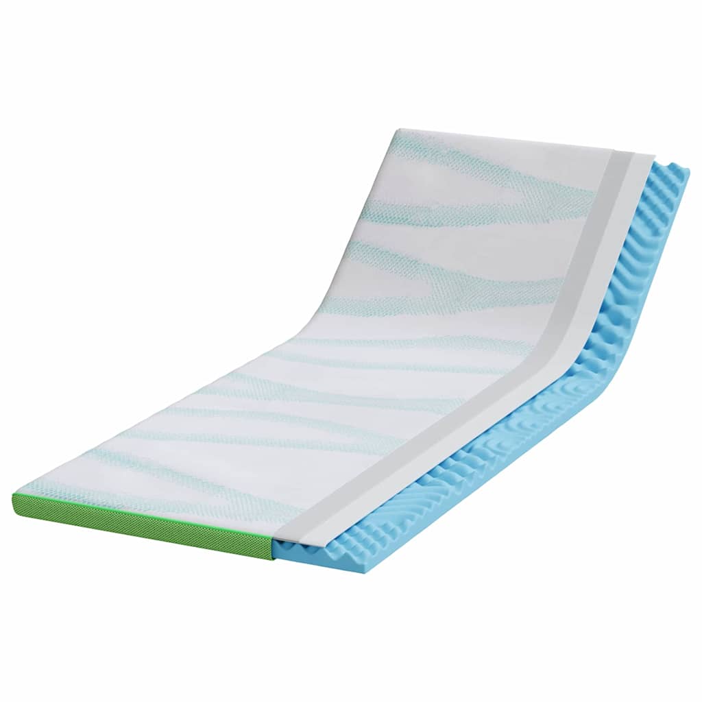 Vidaxxl surmatelas blanc et vert 80 x 200 cm tissu jacquard