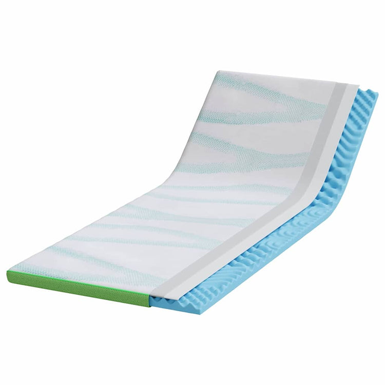 Vidaxxl surmatelas blanc et vert 80 x 200 cm tissu jacquard