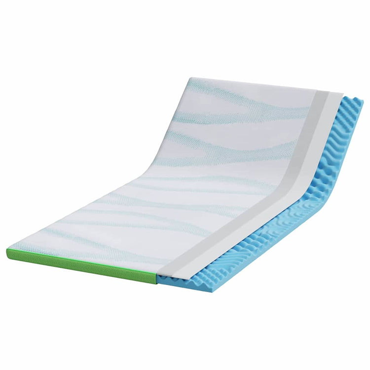Vidaxxl surmatelas blanc et vert 90 x 190 cm tissu jacquard