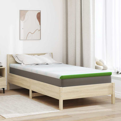 Vidaxxl surmatelas blanc et vert 90 x 200 cm tissu jacquard