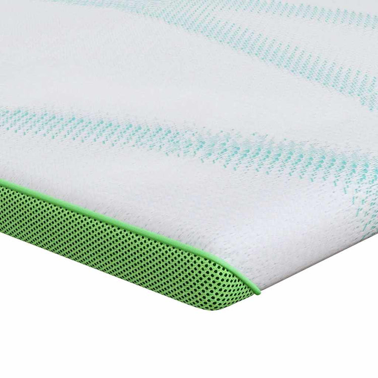 Vidaxxl surmatelas blanc et vert 70 x 200 cm tissu jacquard