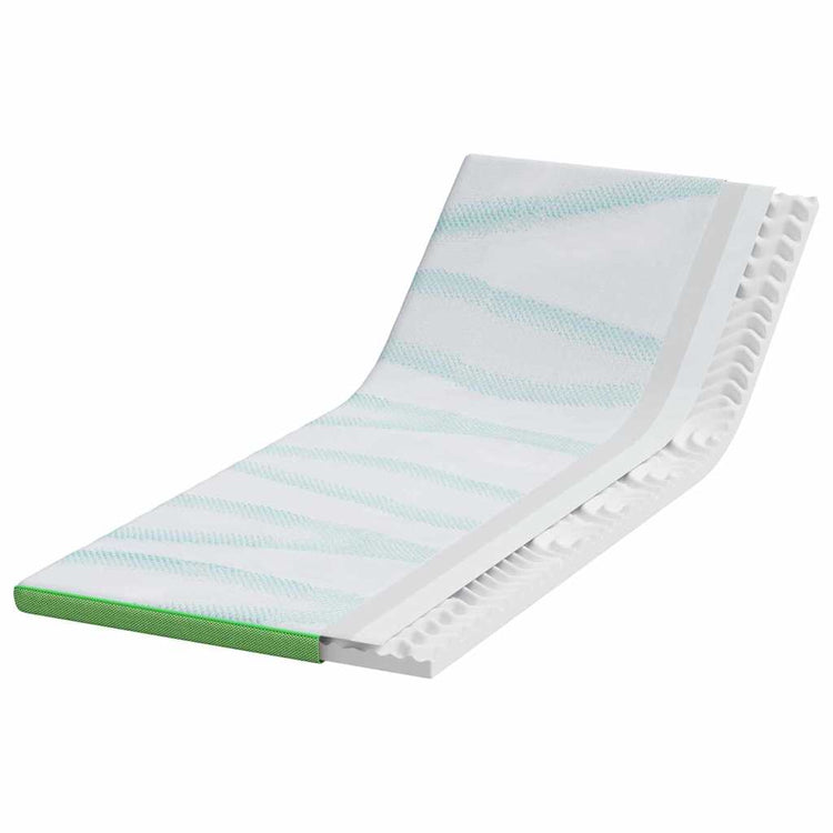 Vidaxxl surmatelas blanc et vert 70 x 200 cm tissu jacquard