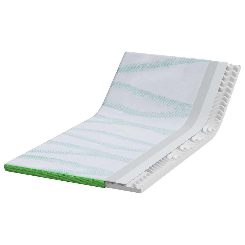 Vidaxxl surmatelas blanc et vert 90 x 190 cm tissu jacquard