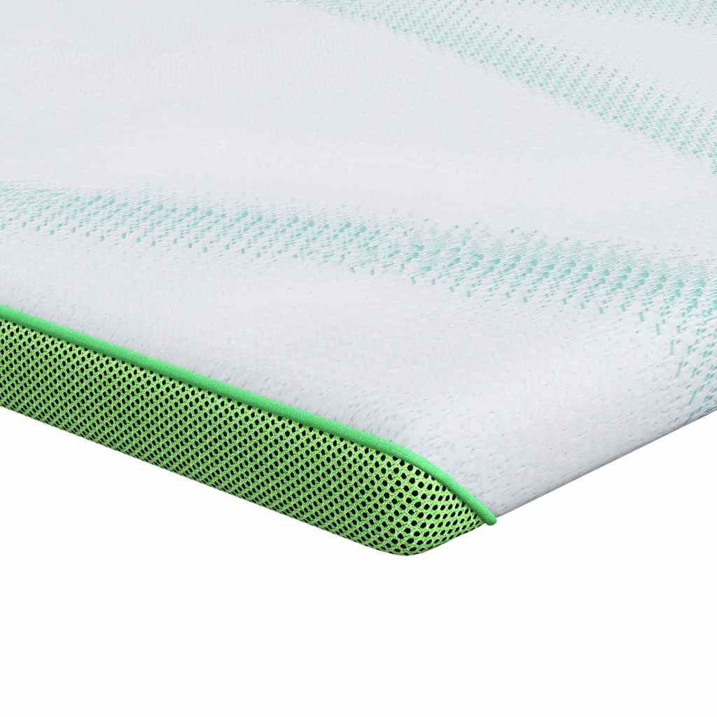 Vidaxxl surmatelas blanc et vert 70 x 200 cm tissu jacquard