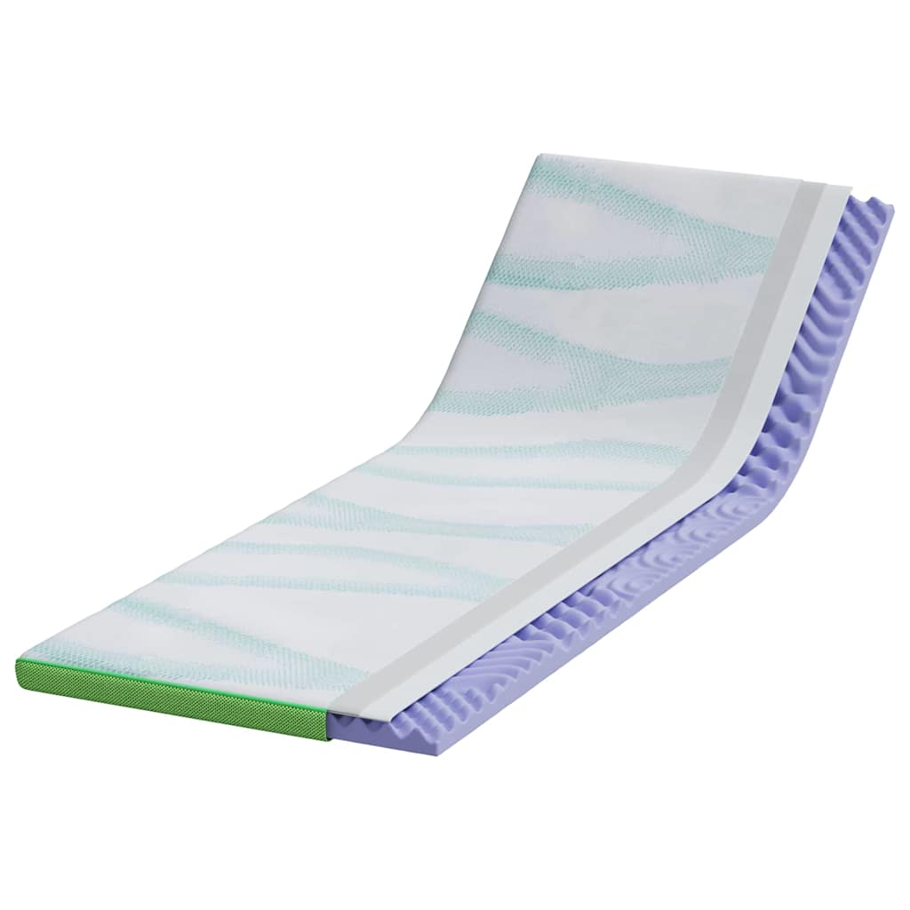 Vidaxxl surmatelas blanc et vert 70 x 200 cm tissu jacquard