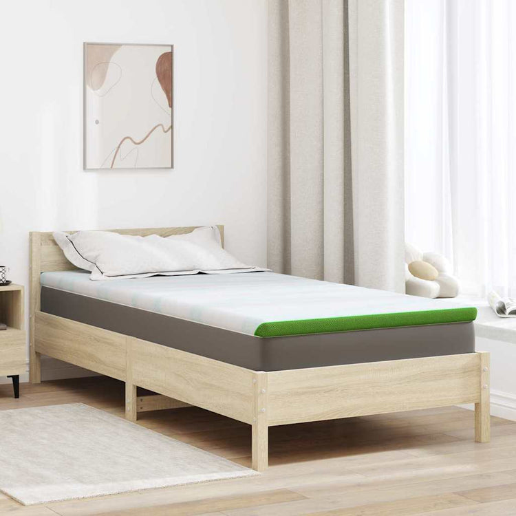 Vidaxxl surmatelas blanc et vert 100 x 200 cm tissu jacquard