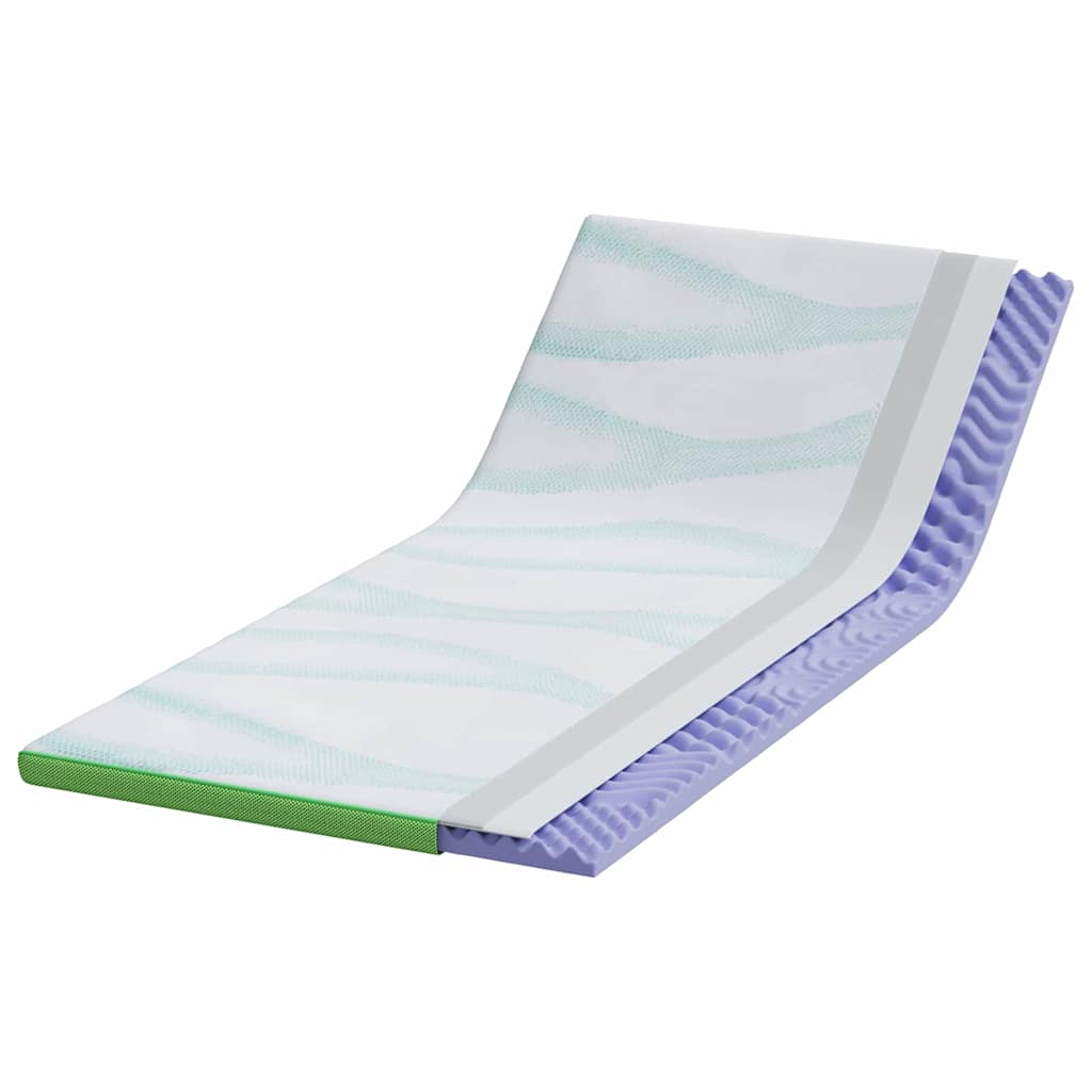 Vidaxxl surmatelas blanc et vert 100 x 200 cm tissu jacquard