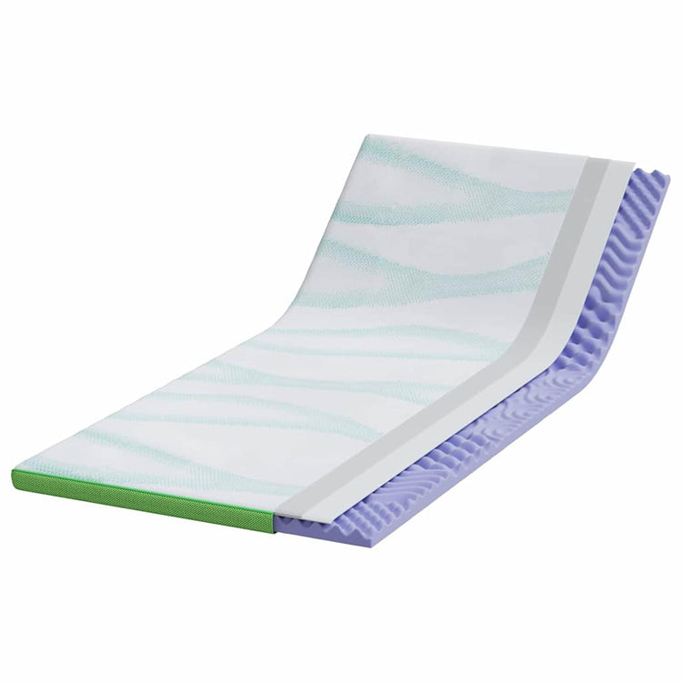 Vidaxxl surmatelas blanc et vert 100 x 200 cm tissu jacquard