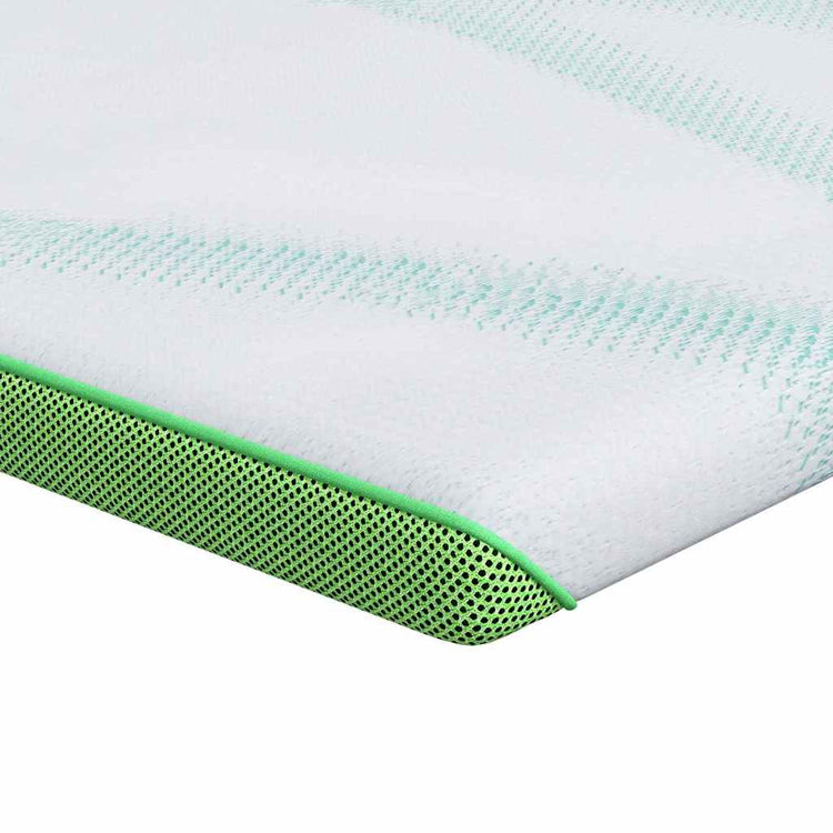 Vidaxxl surmatelas blanc et vert 180 x 200 cm tissu jacquard