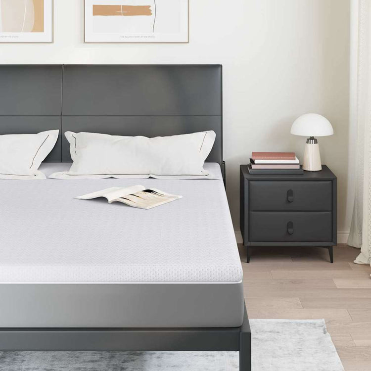 Vidaxxl surmatelas blanc 200 x 200 cm tissu jacquard