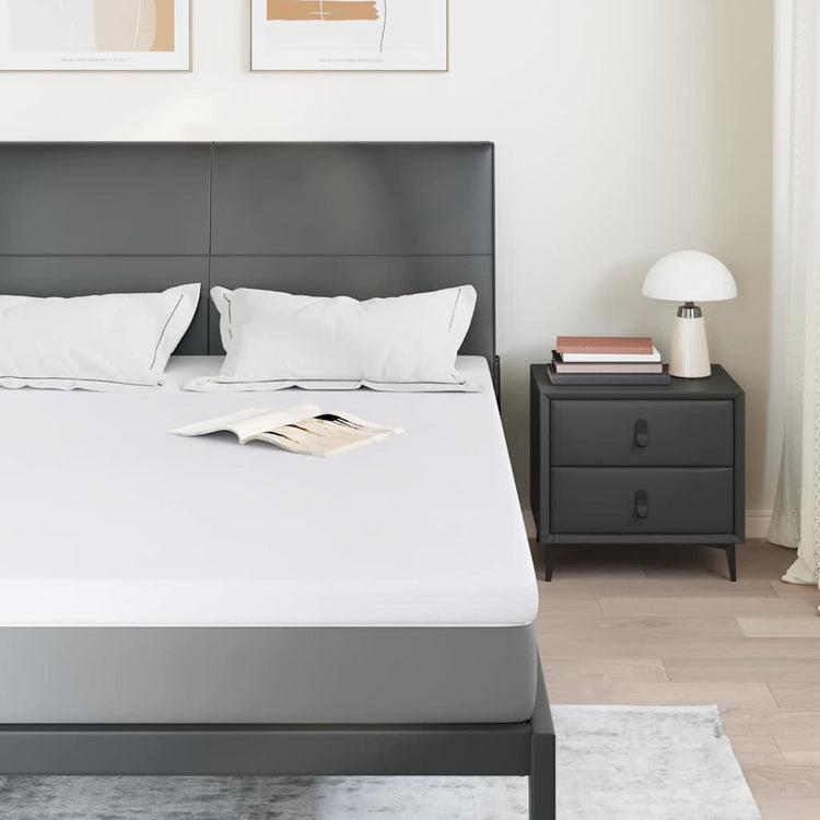 Vidaxxl surmatelas blanc 160 x 200 cm tissu jacquard