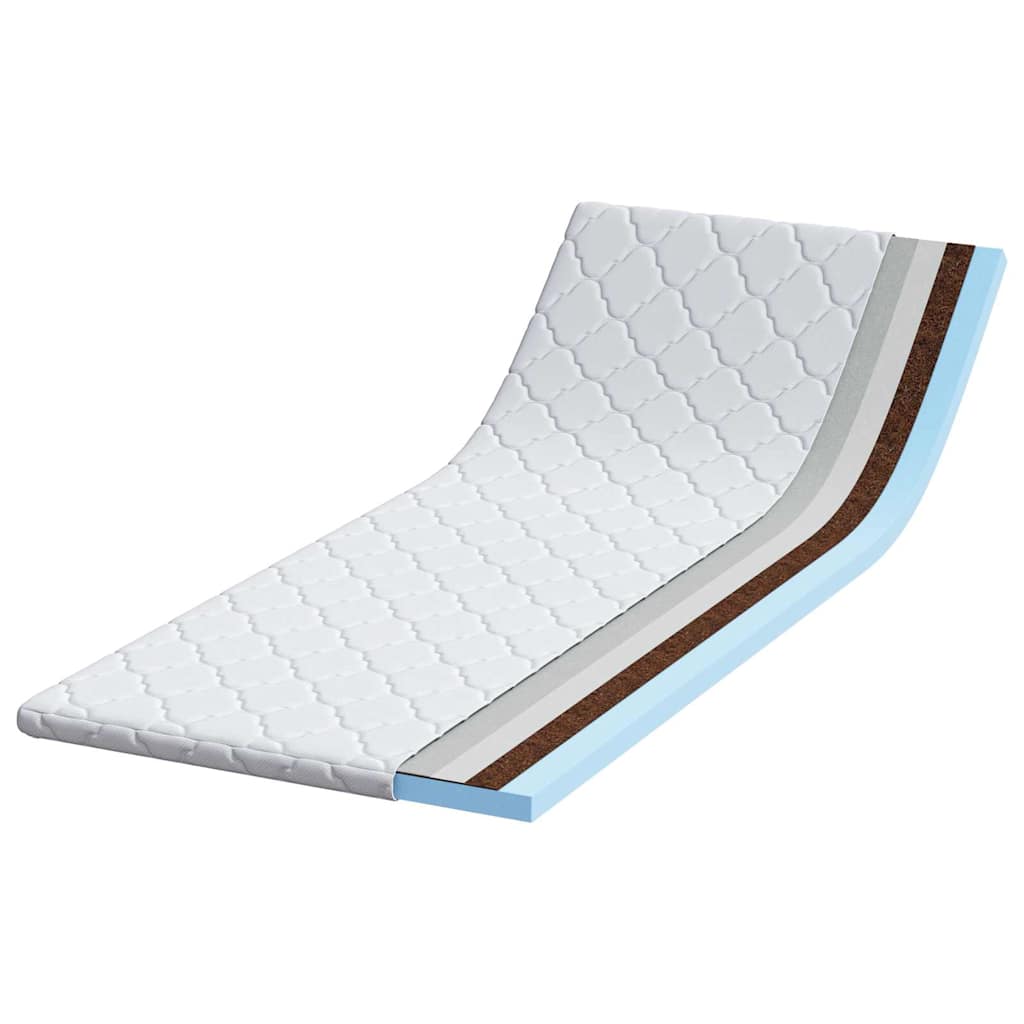 VidaXL surmatelas en noix de coco blanc 70 x 200 cm tissu jacquard