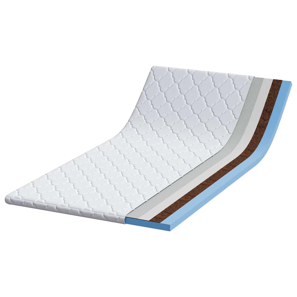 VidaXL surmatelas en noix de coco blanc 120 x 200 cm tissu jacquard