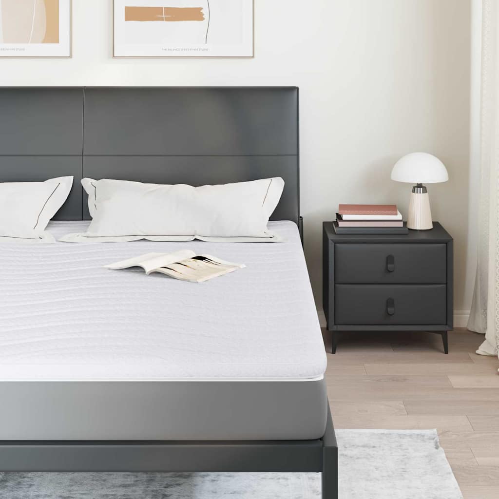 Vidaxl surmatelas blanc 200 x 200 cm tissu tricoté